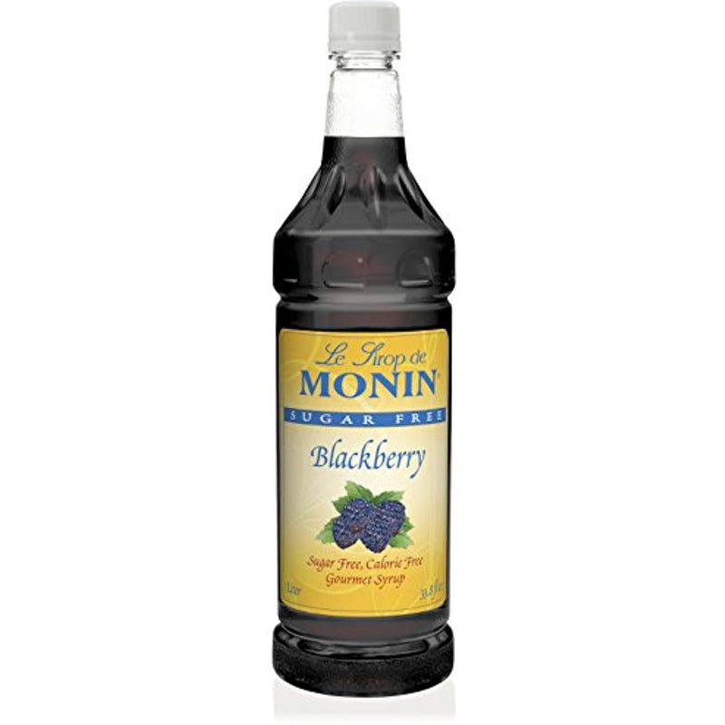 Monin Sugar-Free Blackberry Syrup Plastic Bottle, 1 Liter (33.8 Fl Oz)