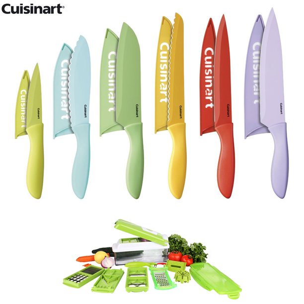 12-Piece Ceramic Coated Color Knife Set with Blade Guards